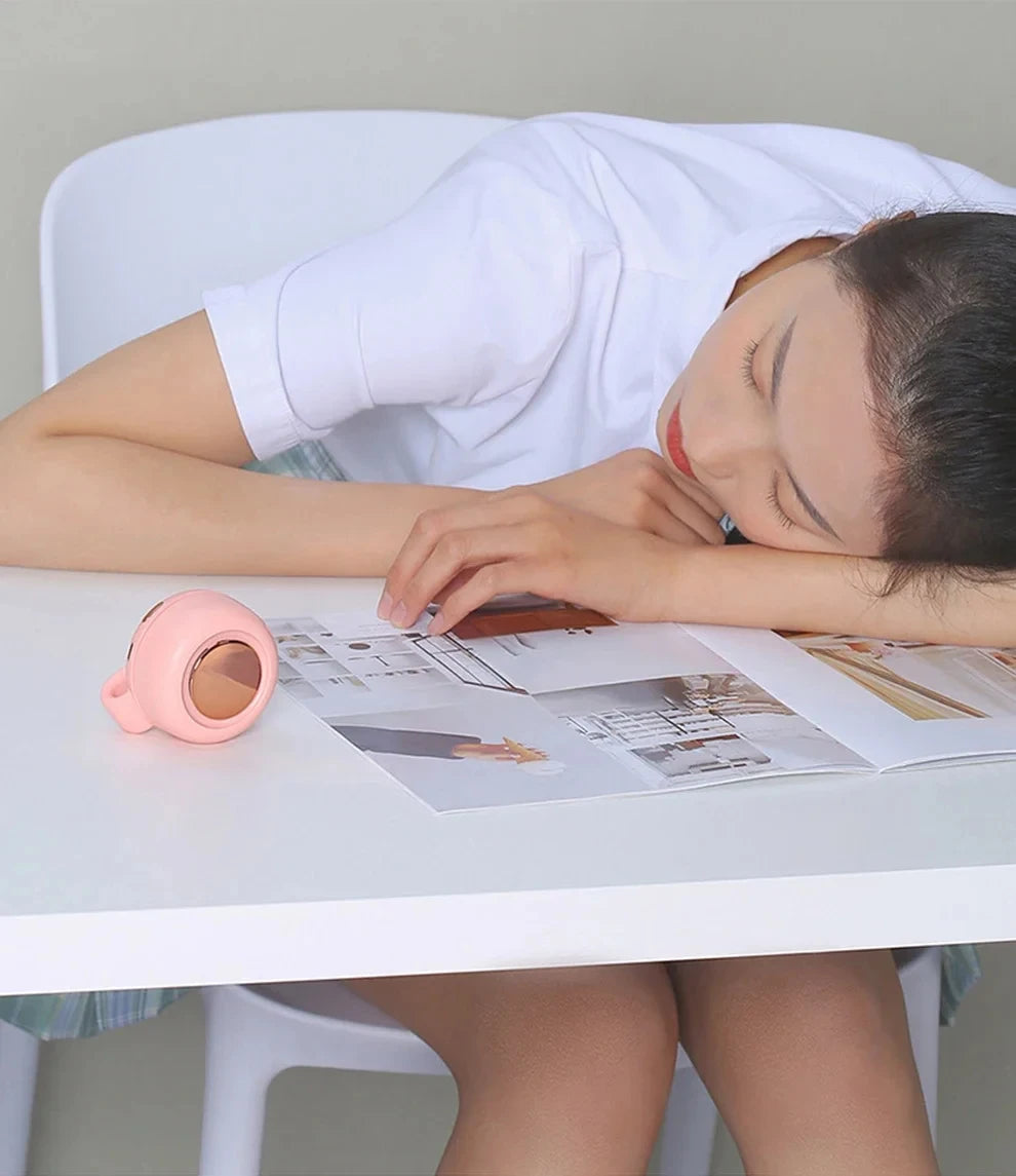 Ventilador Whirlwind sin hojas con diseño de botón portátil, miniventilador portátil silencioso con carga USB para viajes en casa y al aire libre