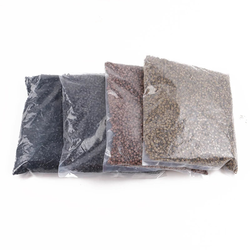10.000 unids/bolsa extensiones de cabello Micro anillos cuentas enlaces 4,0*2,0*3,0mm cuentas forradas de silicona para herramientas de extensiones de cabello humano