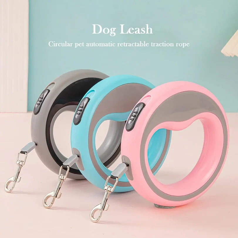 Correa Retráctil para Perro, Resistente, Extensible, con Cinta de Nailon Fuerte, Freno de Una Mano, Diseño Antienredos para Perros Pequeños