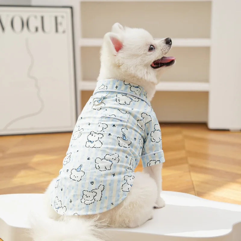 Mono de verano para perro, ropa con estampado de perro, chaleco para cachorro, ropa para perros Chihuahua y Bichón, pijama fino de cuatro patas para perro, ropa para parejas.