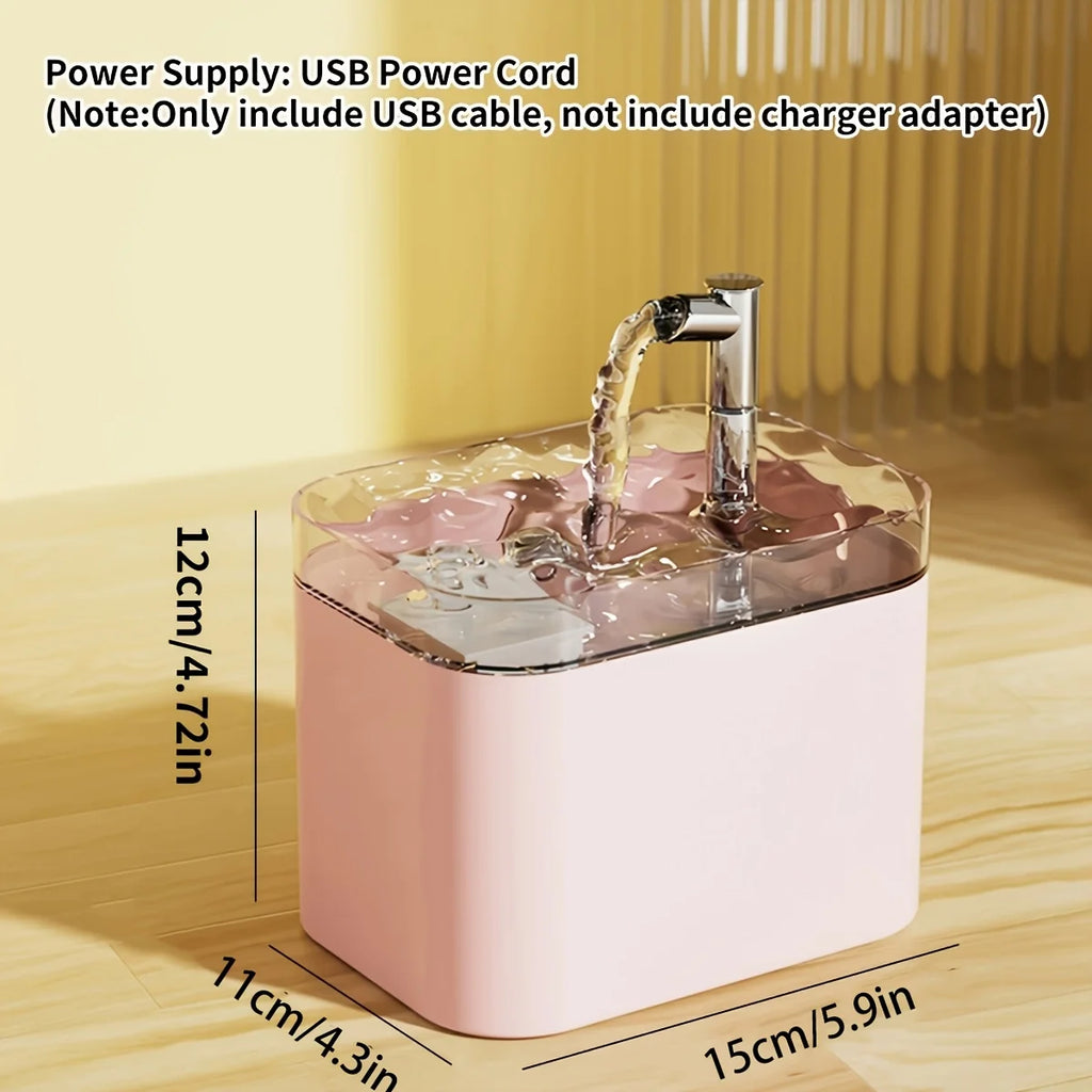 Dispensador de Agua Automático para Gatos de 1.5L, Dispensador de Agua con Flujo Circulante, Bebedero de Agua para Gatos y Perros, Tazón de Agua, Tazón de Alimentación
