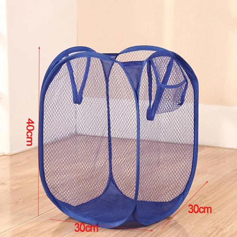 Cesta de lavandería de malla, cesta de almacenamiento pequeña y plegable para sala de estar, dormitorio, cambio de ropa, portátil, para viajes de negocios