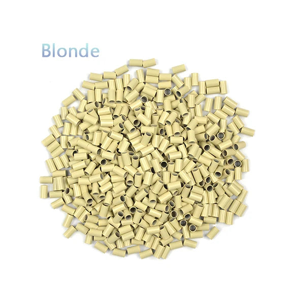 1000 Uds tubos de cobre Micro enlaces anillos para extensiones de cabello humano 3,5*3,1*6mm Micro cuentas de cobre