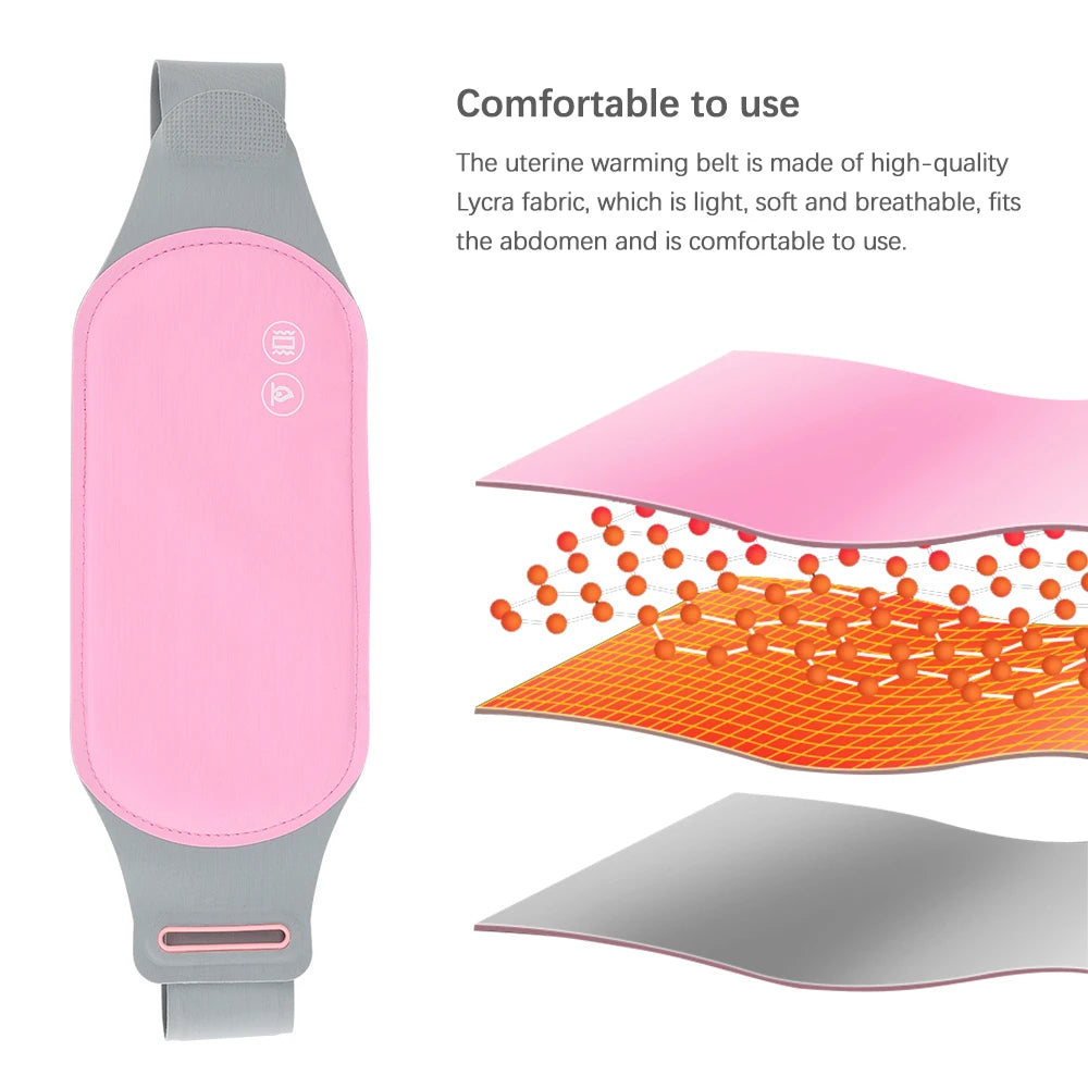 Almohadilla calefactora Menstrual, masajeador Abdominal eléctrico, cinturón de cintura calentado por vibración, cinturón calentador de útero USB para mujeres, cuidado de los períodos