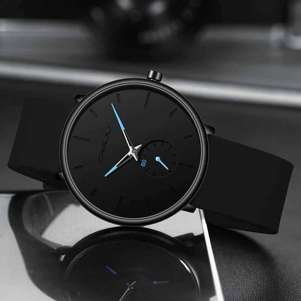 CRRJU-Conjunto de relojes de silicona informales para hombre y mujer, relojes de pulsera de cuarzo con esfera Simple, reloj de vestir para mujer