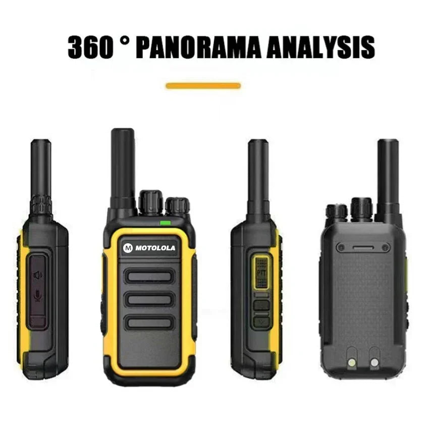 Motolola 2 uds Mini Walkie Talkie Radio bidireccional portátil conjunto de transceptor UHF walkie-talkies Radio Walkie Talkie COD de largo alcance