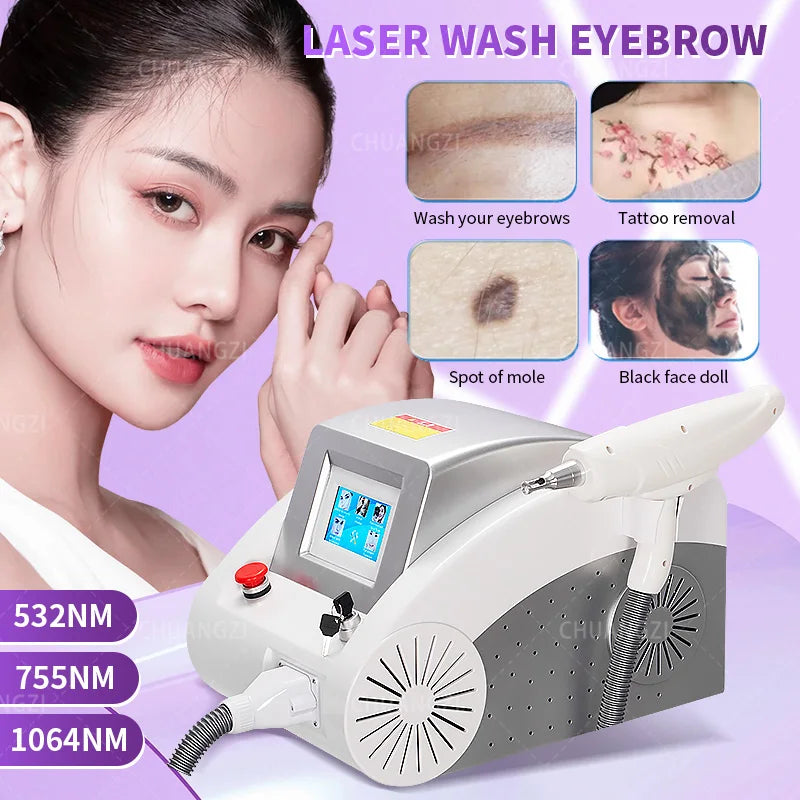 Máquina de Belleza Láser Más Vendida, Láser Portátil Q-switch ND YAG para Eliminación de Tatuajes, Eliminación de Pigmentación, Máquina de Peeling de Carbono
