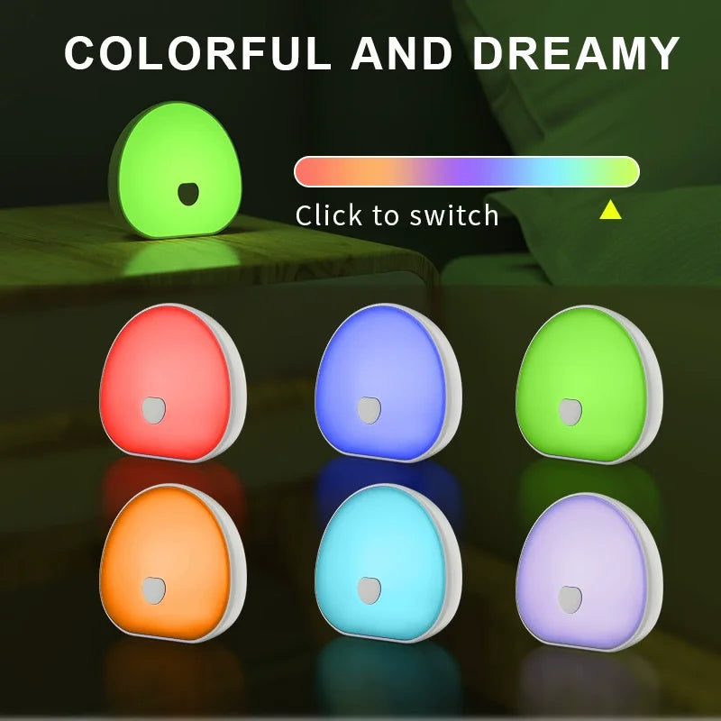 Máquina de ruido blanco para dormir RGB con sonido relajante, luz LED nocturna recargable táctil, lámpara relajante de Audio y sueño para bebé