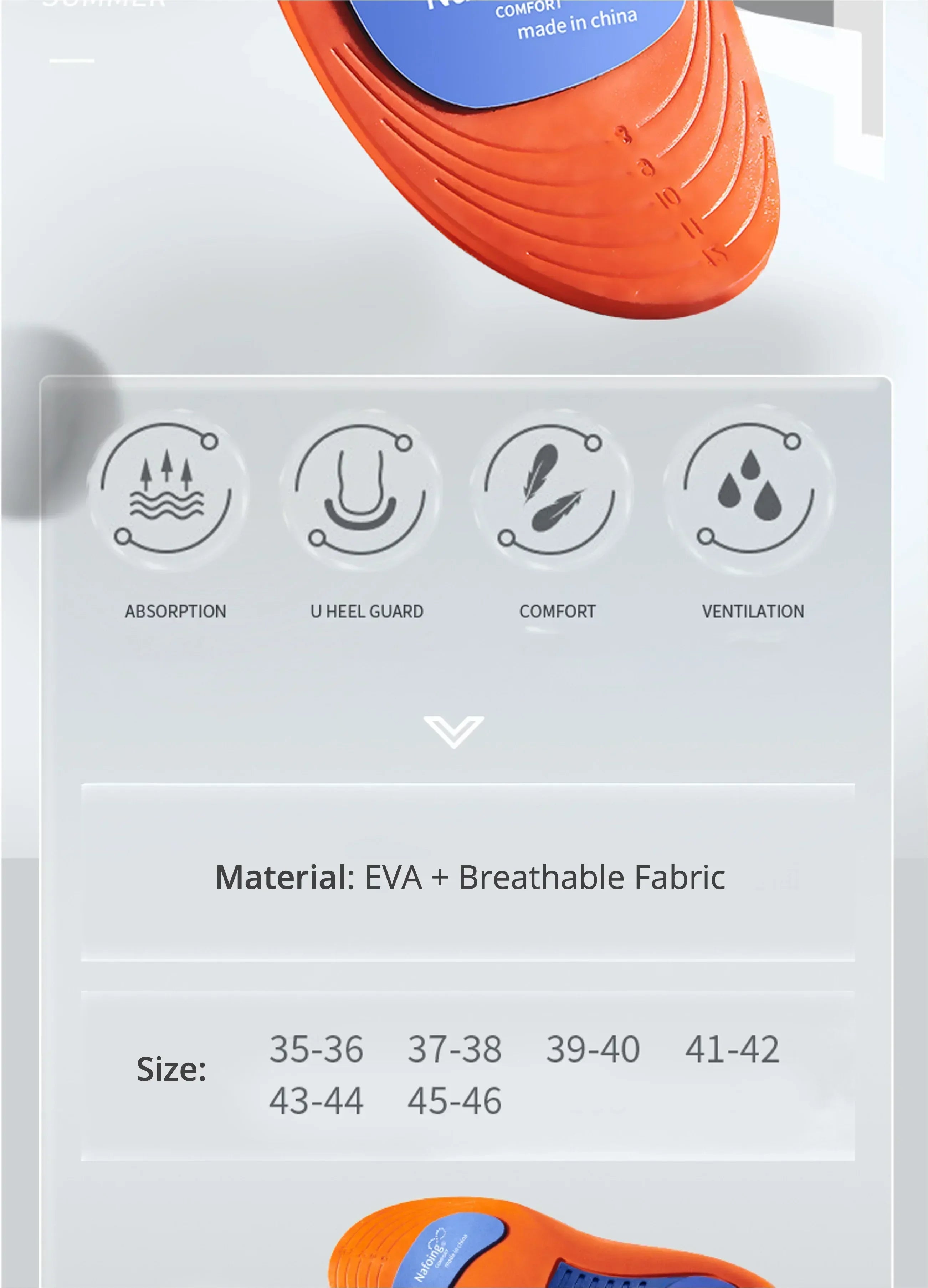 Plantilla ortopédica deportiva con absorción de impactos, suela elástica, inserciones transpirables para zapatos, plantillas ortopédicas para hombre y mujer, Amagi