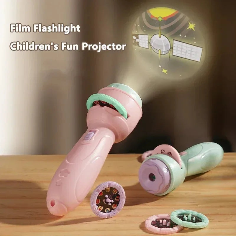 Linterna de proyección, juguete de desarrollo de rompecabezas de educación temprana, juguete luminoso de iluminación para niños, proyector de patrones de dibujos animados
