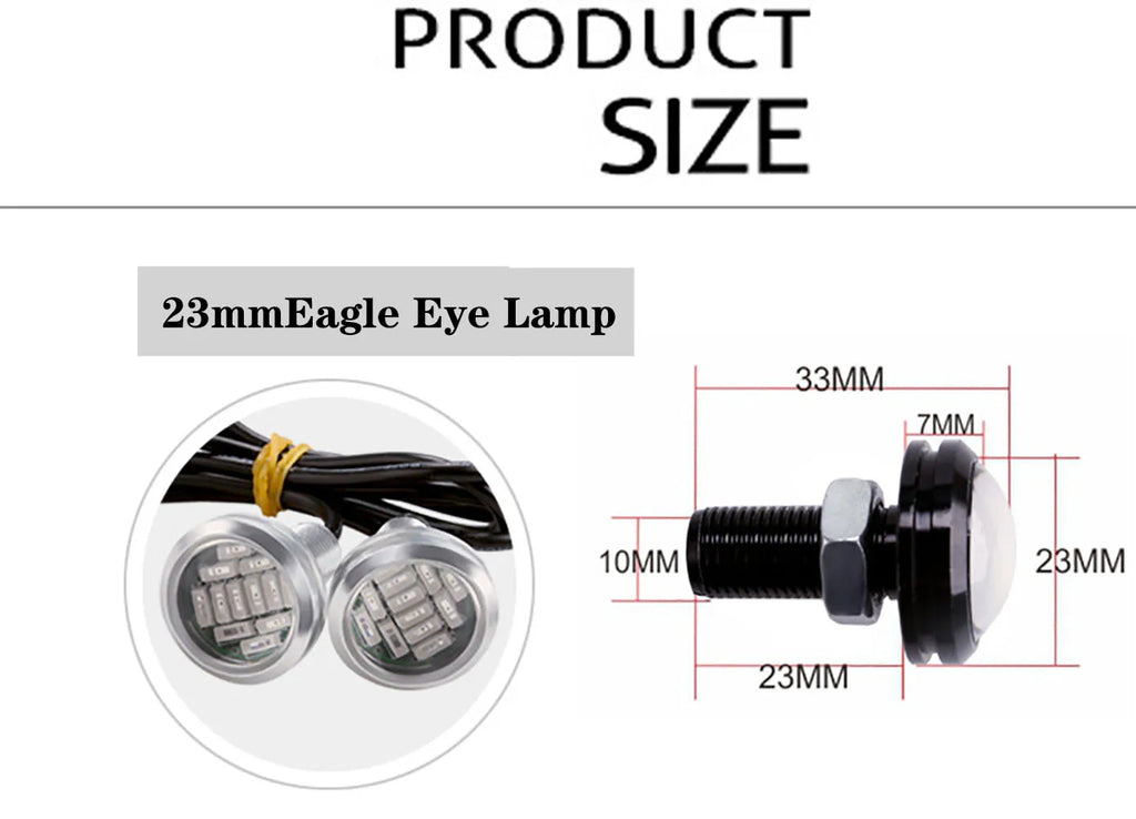 10 Uds 23mm Eagle Eye 4014 12SMD 12V bombilla antiniebla DRL para coche lámpara de señal de estacionamiento de respaldo de marcha atrás automática