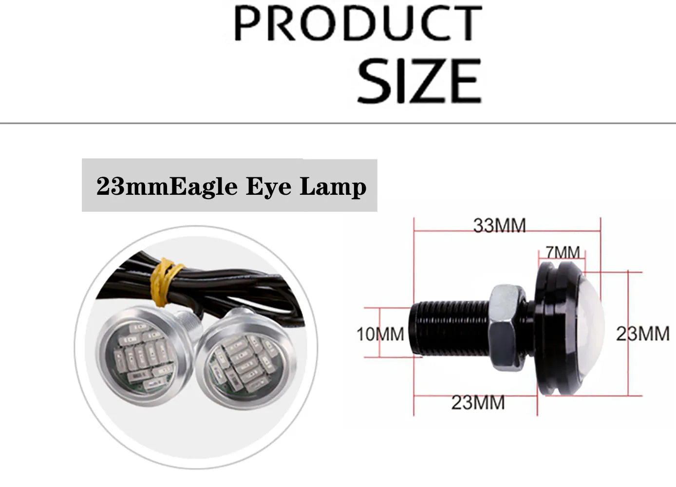 10 Uds 23mm Eagle Eye 4014 12SMD 12V bombilla antiniebla DRL para coche lámpara de señal de estacionamiento de respaldo de marcha atrás automática