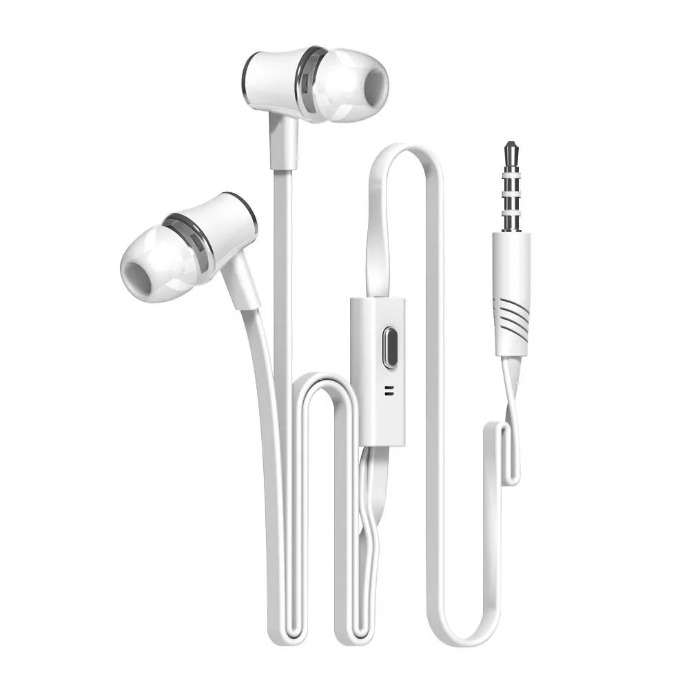 Auriculares Extra Bass con cable, auriculares de 3,5mm con micrófono, estilo fideos, auriculares deportivosки para Samsung