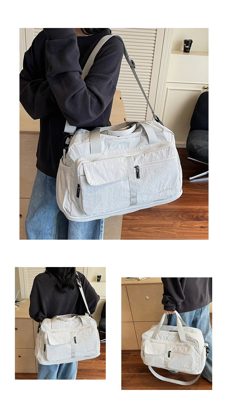 Bolsas de viaje Oxford con cremallera a la moda, bolsos sencillos de gran capacidad para mujer, gran oferta 20220, bolsas de viaje portátiles con hilo de coser