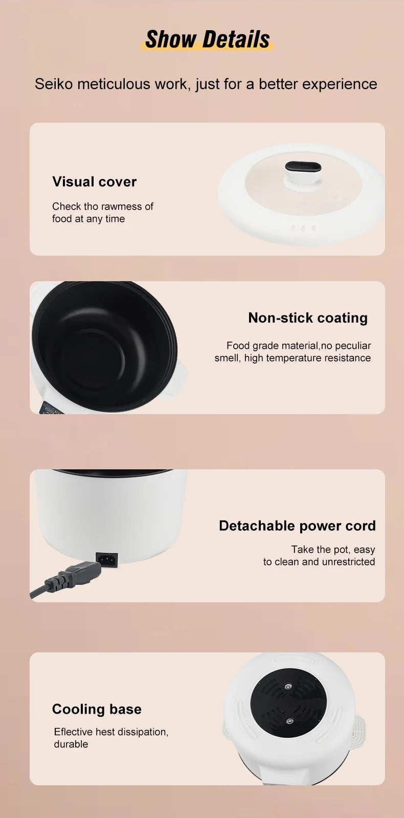 Cocinas múltiples para el hogar de 220V, cocina eléctrica de 3,5 L, olla de cocina antiadherente, olla caliente, olla arrocera inteligente, aparatos de cocina