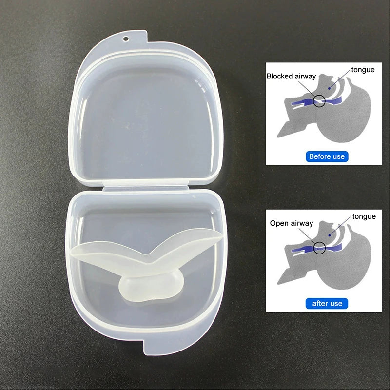 Nuevo Dispositivo de boquilla antironquidos, protector médico de silicona para dormir, ayuda para mantener la respiración, Apnea de ronquidos, 1 ud.