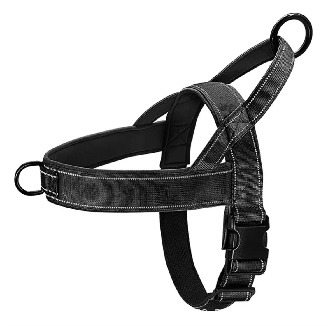 Arnés táctico para perros, nailon antitiro, ajustable para razas grandes, chaleco de adiestramiento al aire libre con mango y reflectante