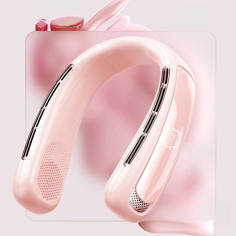 Nuevo ventilador de cuello portátil de 15000mAh pantalla Digital inteligente USB recargable al aire libre ventilador de cuello de enfriamiento silencioso sin aspas para verano