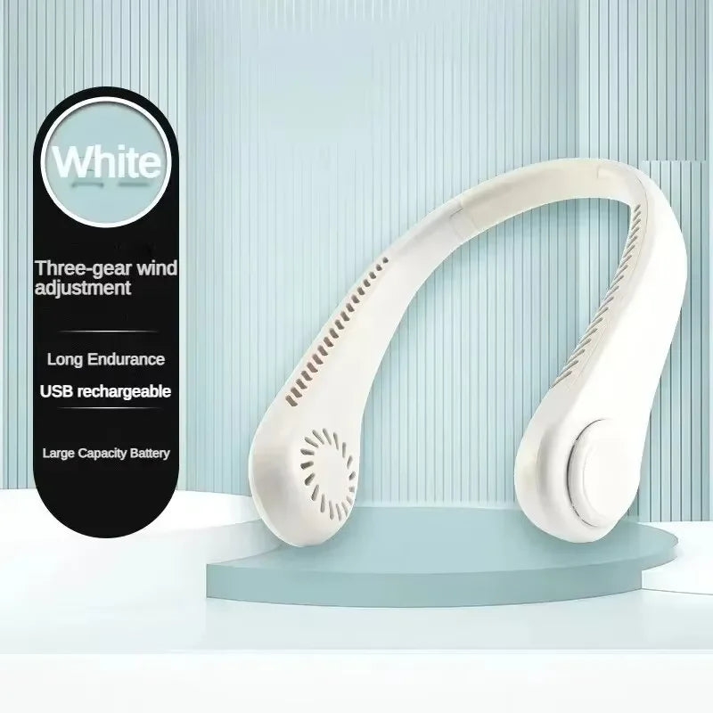 Nuevo Mini Ventilador de Cuello 2026, Portátil, Sin Aspas, Recargable, Enfriador de Aire, 3 Velocidades, Mini Ventilador Deportivo de Verano, Larga Duración para Exteriores