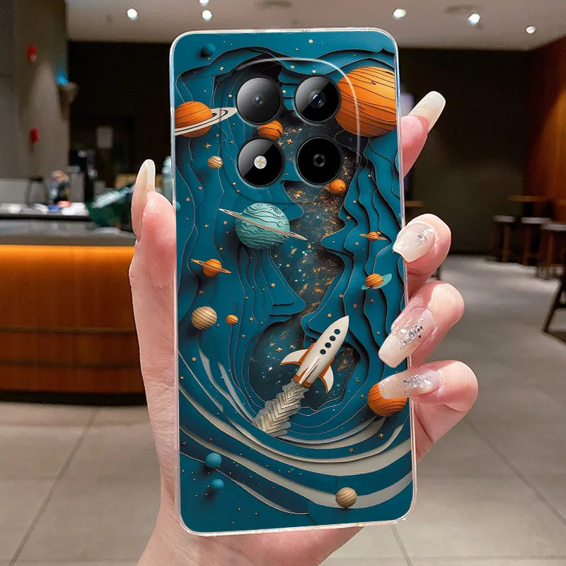 Funda para Teléfono Xiaomi Redmi Note 15 Pro 4G, Carcasa Protectora con Diseño de Lazo de Mariposa, Transparente, de Silicona TPU Suave