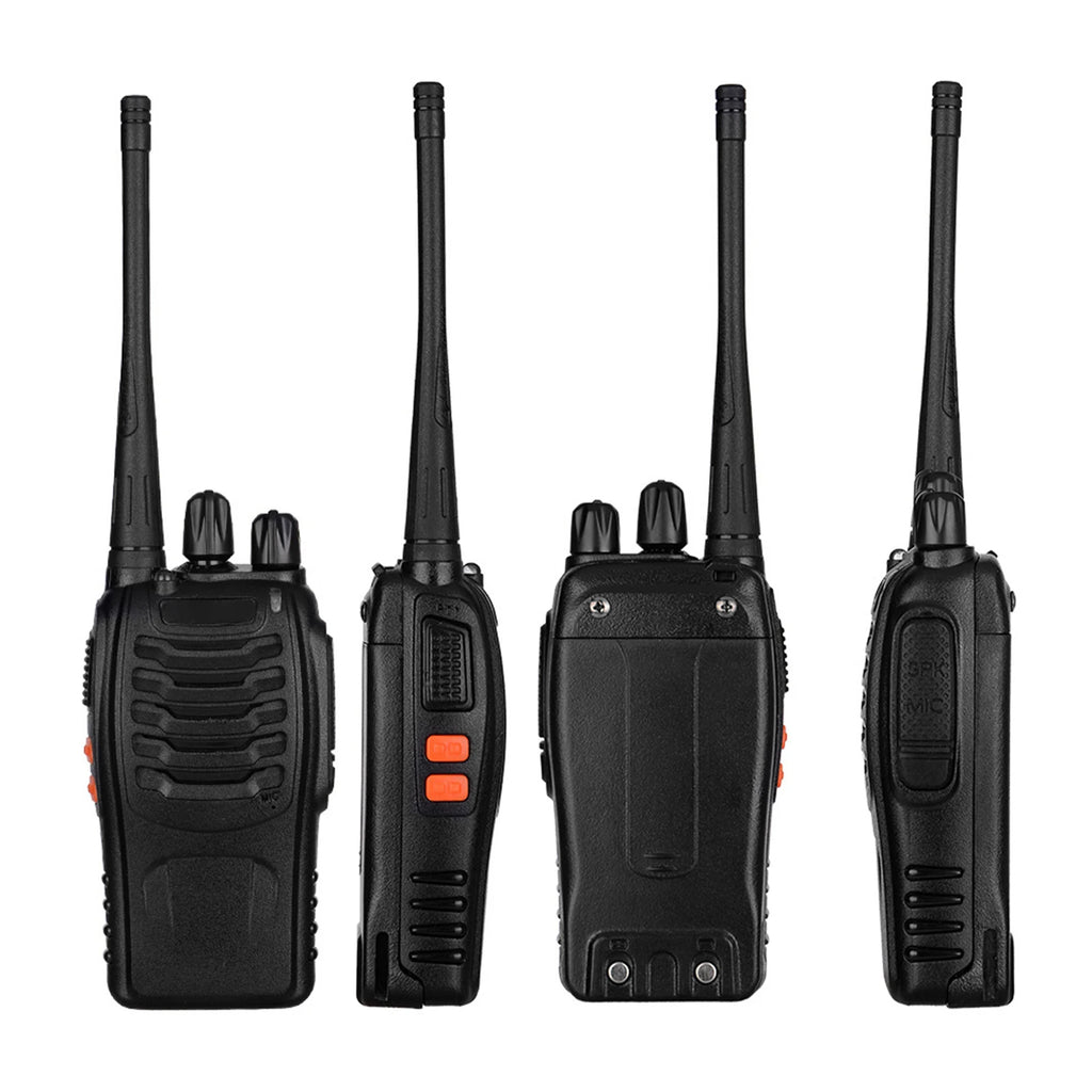 Walkie Talkies de BF-888s, 2 paquetes, Radios bidireccionales de largo alcance recargables a prueba de agua con auriculares, transceptor portátil de mano