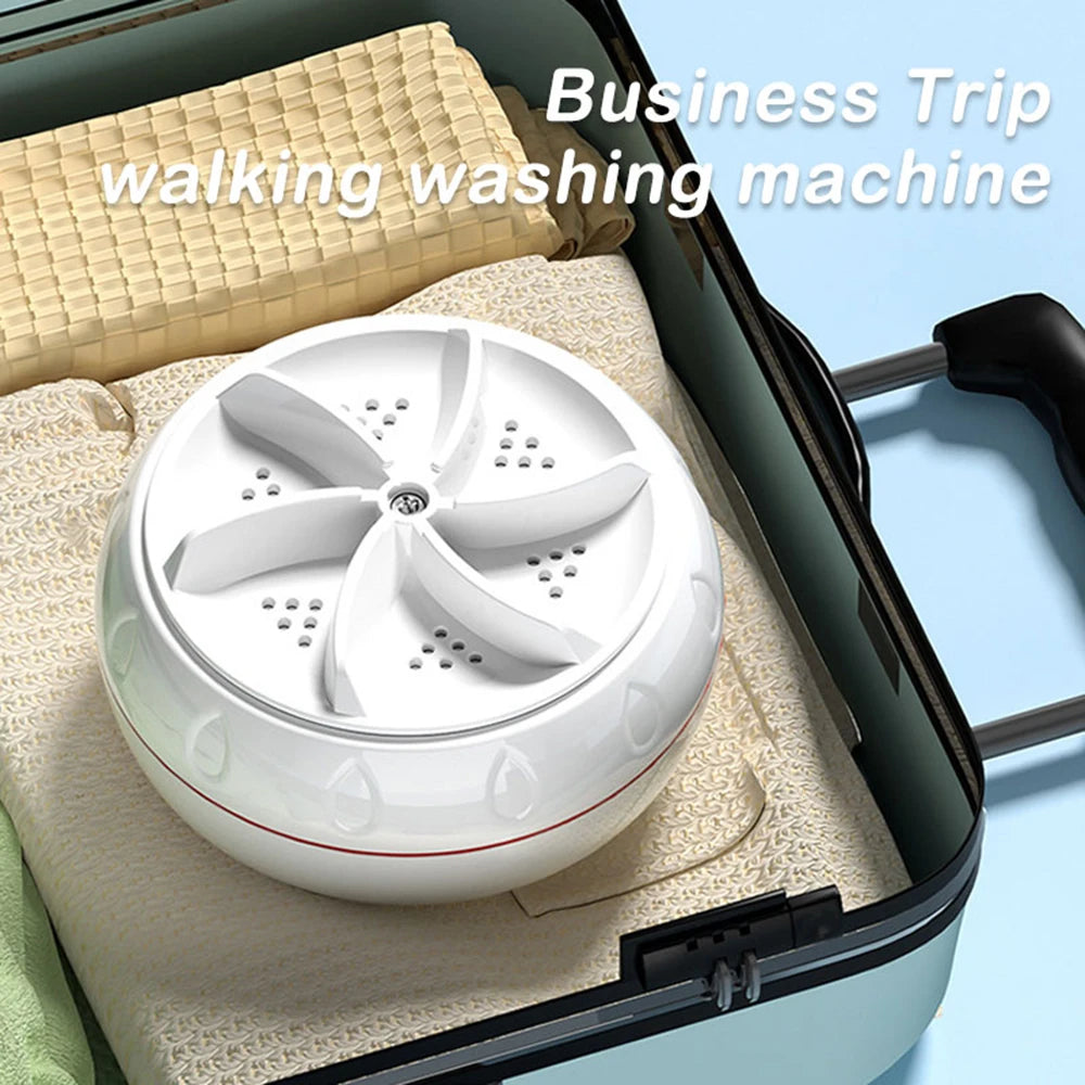 Lavadora Turbo portátil de 60W, Mini lavadora ultrasónica de alta potencia para ropa de bebé, ropa interior, calcetines, viaje de negocios, USB