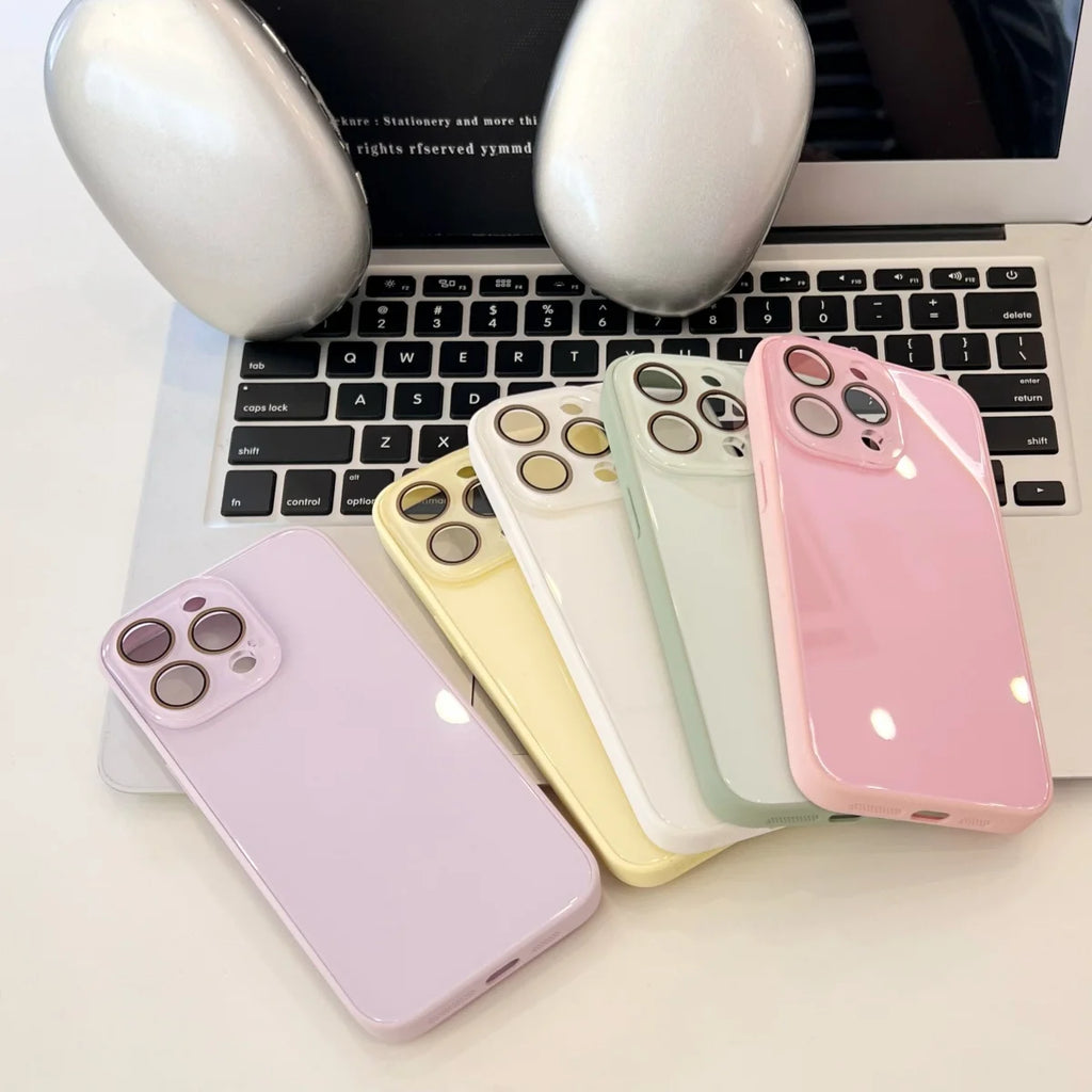 Funda de teléfono todo incluido Backplane de vidrio templado de lujo para iPhone 17 16 15 14 13 12 11 Pro Max cámara protege la cubierta sencilla