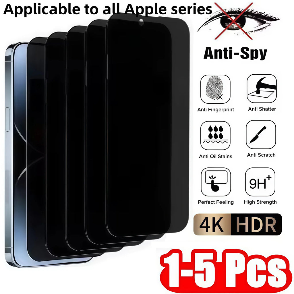 1-5 uds Protector de pantalla antiespía para iPhone 17 Air 16e 16 15 14 13 12 11 Xs Pro Max XR Plus mini vidrio templado privacidad Peep