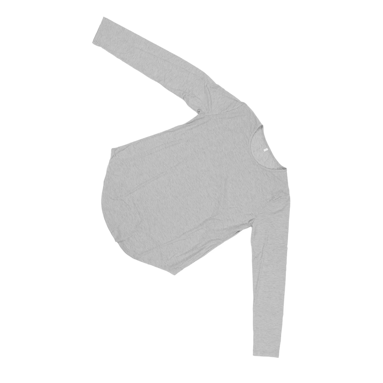 Camisa de manga larga para hombre, corte Regular, cuello redondo, ajustada, Color liso, informal, camiseta muscular
