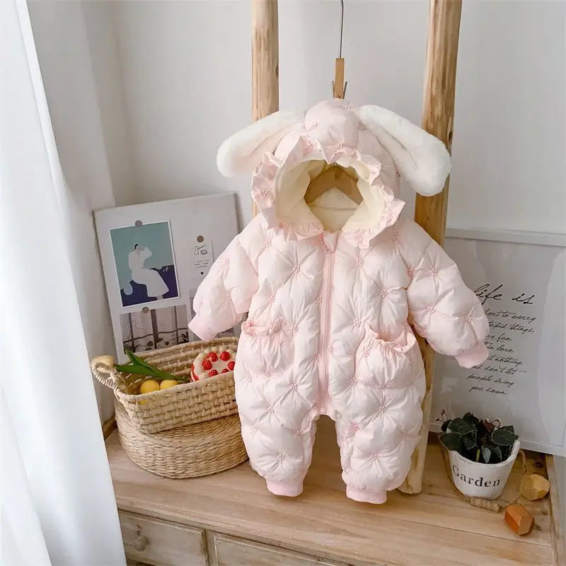 Nueva ropa gruesa de invierno, mono, ropa de algodón, pelele para bebé, ropa súper bonita para salir, traje de descanso para recién nacido de 100 días