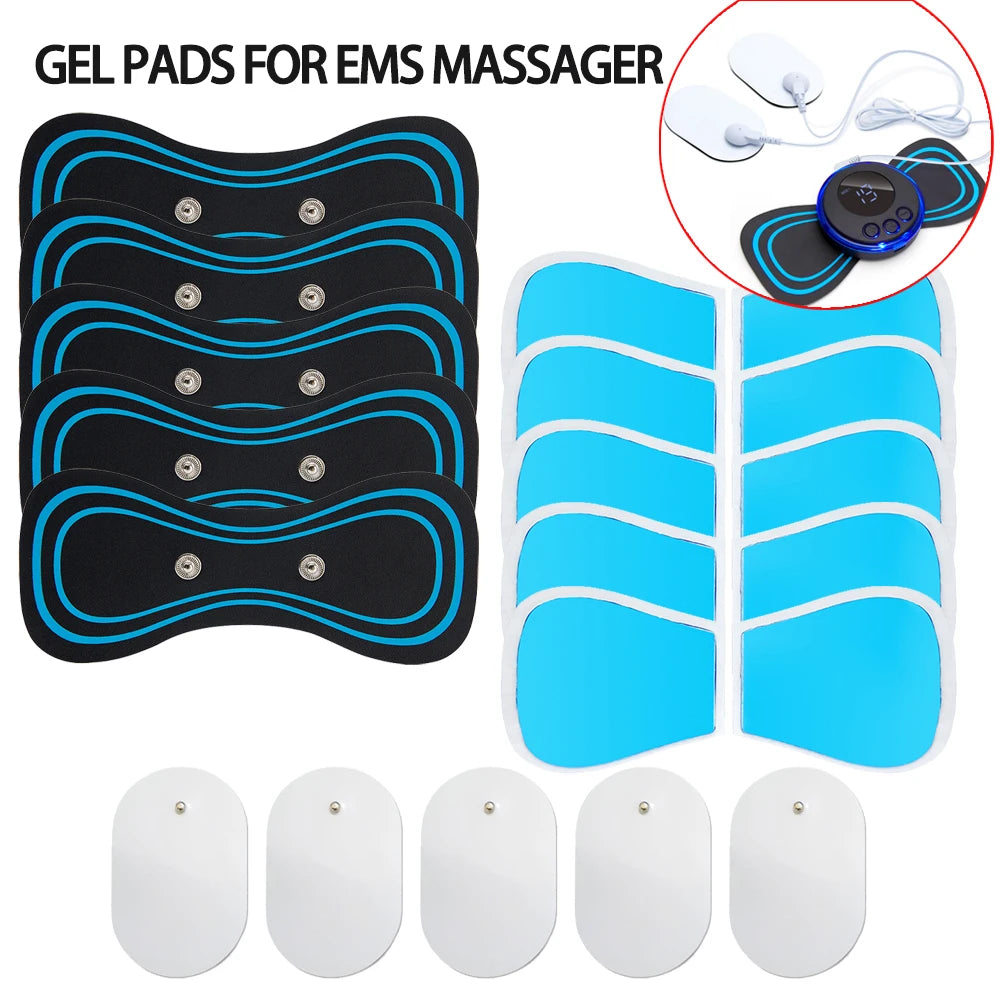 Almohadillas de Gel para masajeador Ems, parche ensanchador de cuello, pegatina trasera, parches de pulso de estimulación muscular, Fitness, alivio del dolor corporal de cuello
