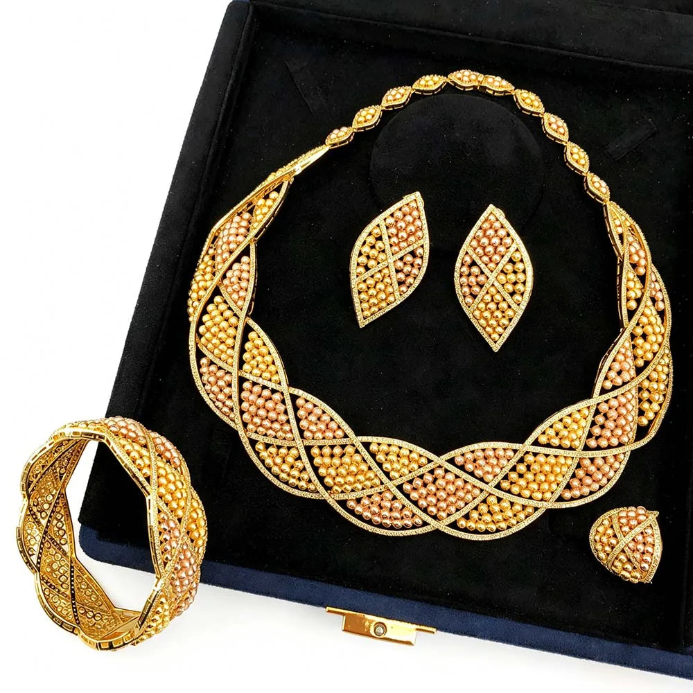 Conjunto de joyería africana de 4 piezas para mujer, para fiesta de boda, circonia cúbica, moderno, romántico, Missvikki, lujo, Dubái, nupcial