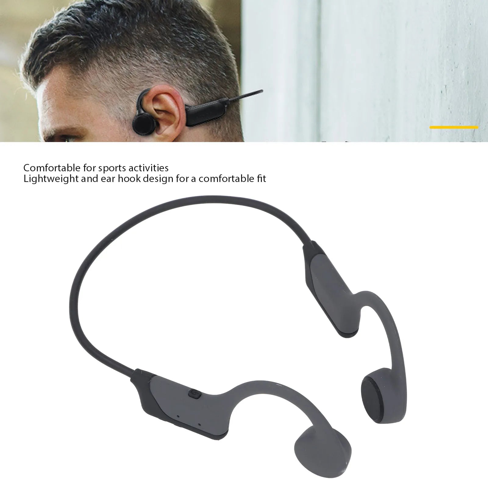 Auriculares Inalámbricos de Conducción Ósea, Alta Calidad de Sonido, Deportivos, 6 Horas de Reproducción, Bluetooth, Auriculares de Conducción Ósea de Oreja Abierta