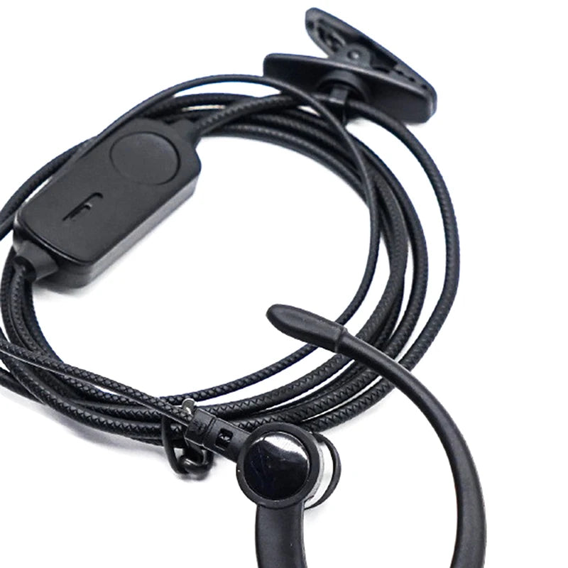Auriculares con gancho para la oreja para walkie talkie BF760 BF996, micrófono con cable con enchufe K, auriculares de Radioaficionado bidireccional