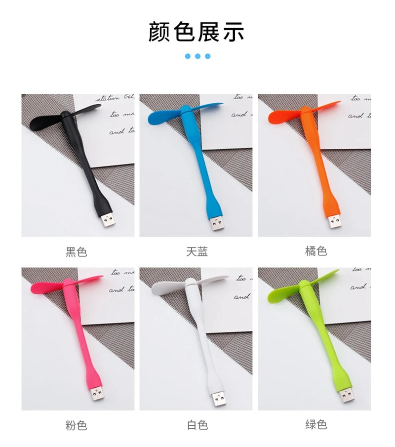 Mini ventilador USB, ventilador de refrigeración Flexible para banco de energía, portátil, PC, cargador de CA, ventilador de mano portátil, dispositivo de verano para ordenador