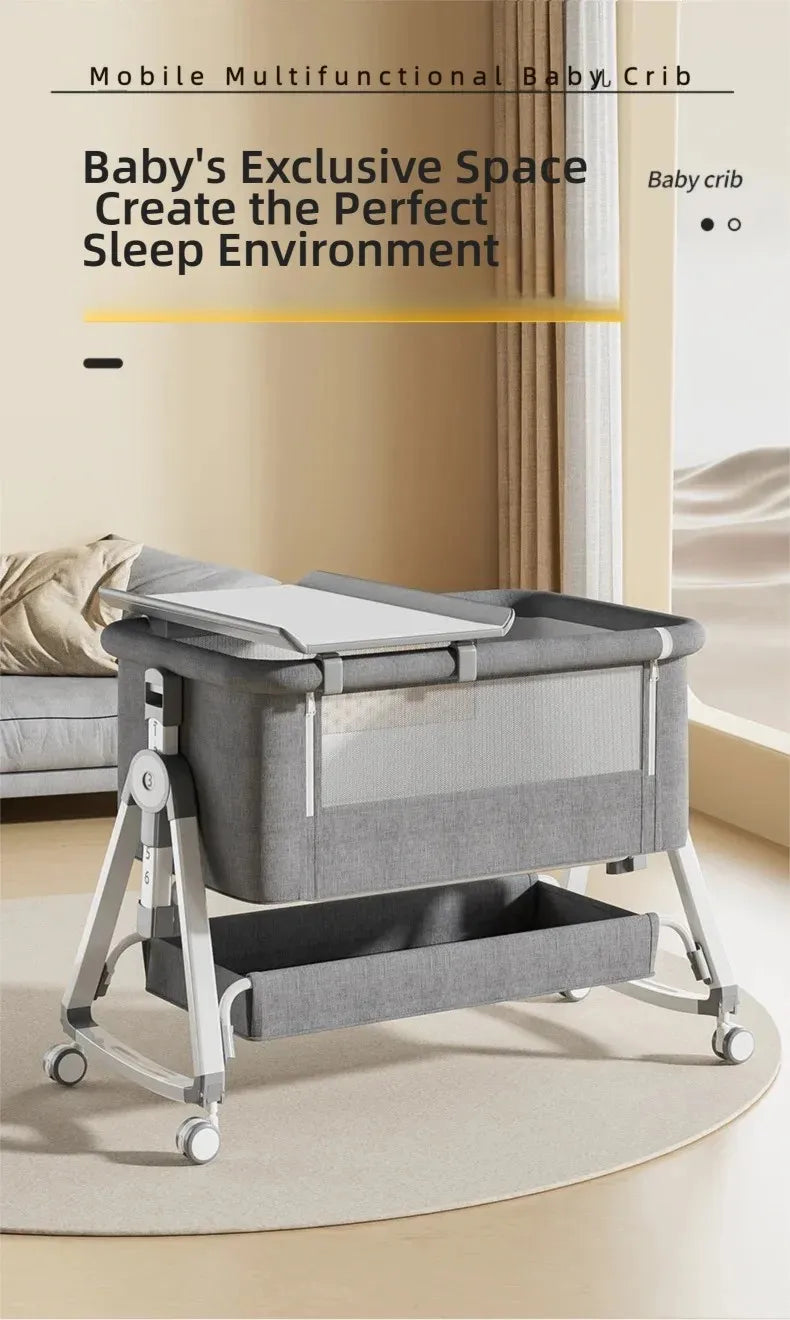 Cuna Multifuncional Segura para Bebés, Plegable, con Función de Balanceo, para Colocar Junto a la Cama, Portátil, para Recién Nacidos, para una Vida Familiar Más Sencilla
