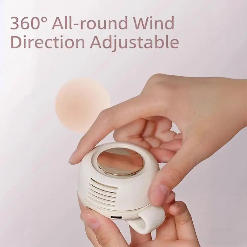Ventilador pequeño portátil silencioso, miniventilador eléctrico sin aspas, carga USB, ideal para niños y adultos, regalo ideal para viajes al aire libre y oficina