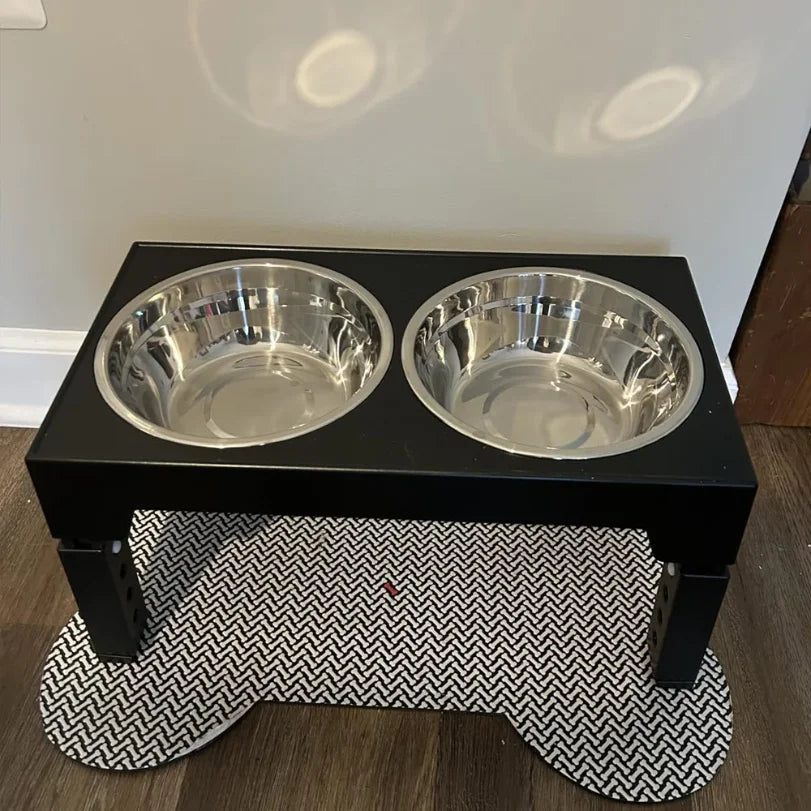 Comederos Elevados para Perros con Soporte Ajustable y Doble Tazón de Acero Inoxidable para Comida y Agua, para Perros Pequeños, Medianos y Grandes