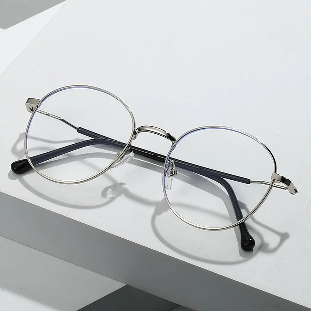 Gafas Fotocromáticas con Bloqueo de Luz Azul para Mujer y Hombre, Gafas de Computadora Redondas Retro, Gafas Antideslumbrantes Camaleón, Montura Óptica