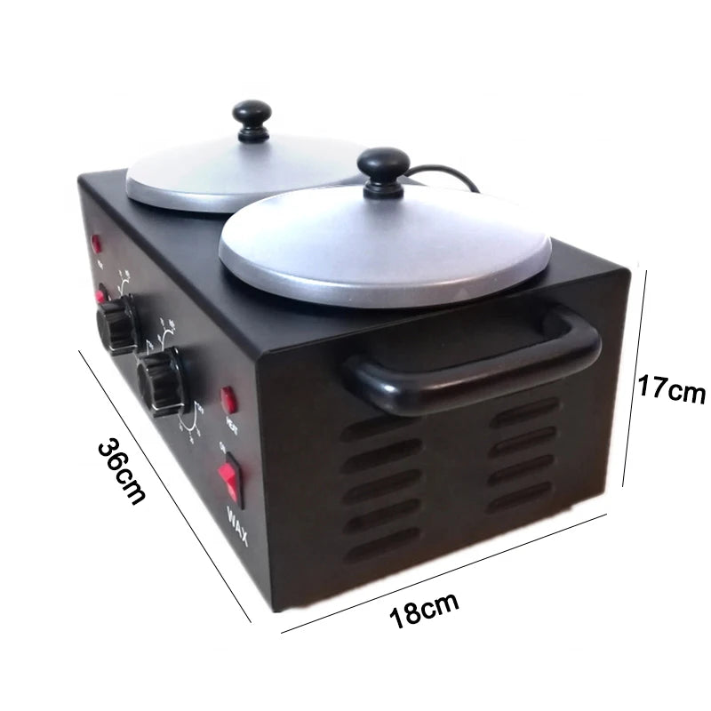 Calentador de cera doble, máquina calentadora de cera eléctrica profesional 2 en 1, depilación de parafina para depilación, uso en salón de Spa y cuerpo Facial
