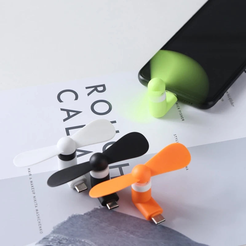 Mini ventilador portátil creativo para teléfono móvil, miniventilador de carga, ventilador de refrigeración del Tesoro, dispositivo USB, probador de ventiladores para tipo C