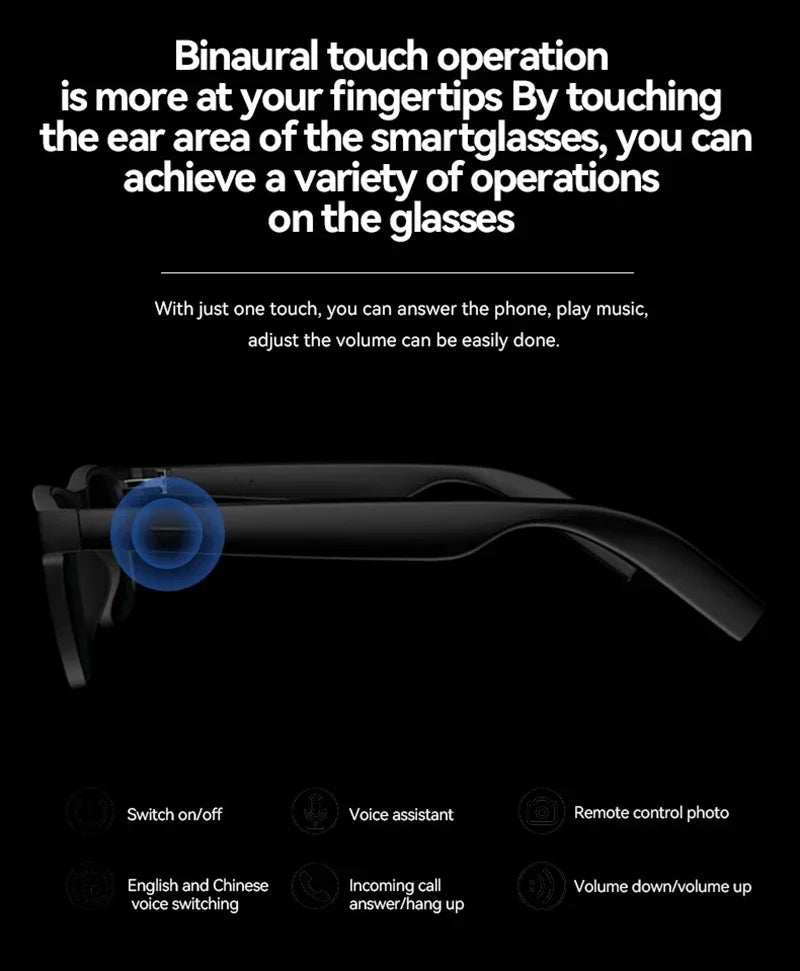 Lentes Inteligentes con IA Lenovo 2026, Nuevas, con Control Táctil 8K, Grabación de Fotos y Vídeos, Traductor, Asistente de Voz, Bluetooth, Inalámbricas