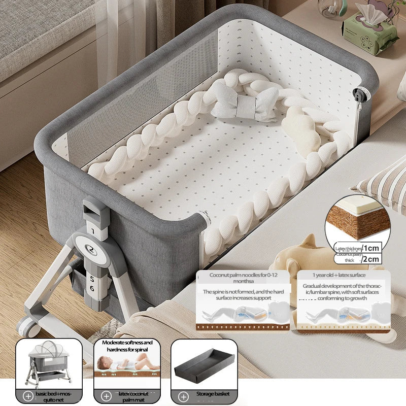 Cuna Multifuncional Segura para Bebés, Plegable, con Función de Balanceo, para Colocar Junto a la Cama, Portátil, para Recién Nacidos, para una Vida Familiar Más Sencilla