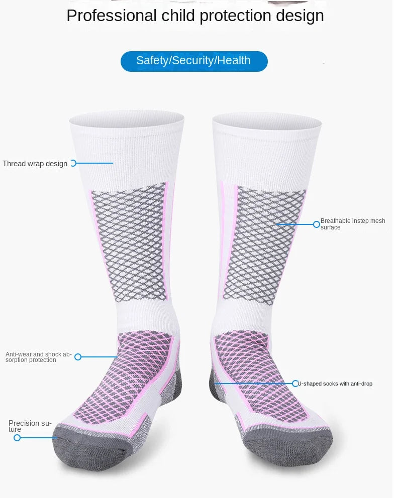 Calcetines de esquí profesionales para niños, calcetines de nieve gruesos, cálidos para otoño e invierno, calcetines de toalla para senderismo al aire libre para adultos