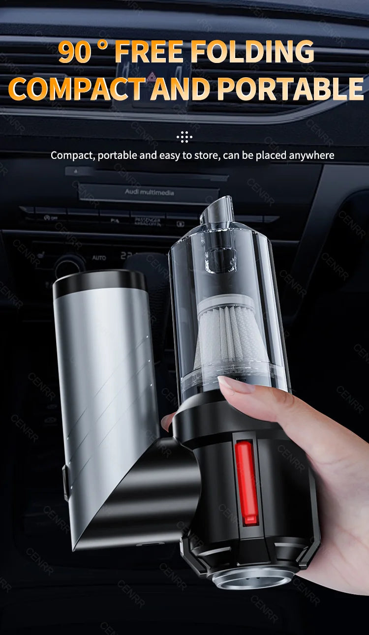 CENRR 998000 Aspirador de coche PA, Mini aspirador inalámbrico potente para coche, aspirador portátil de mano, electrodoméstico
