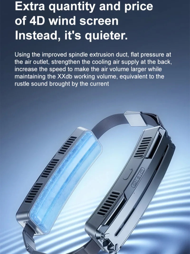 Mini ventilador pequeño Usb portátil multifuncional, ventilador de cintura colgante ajustable de 3 velocidades, ventilador de refrigeración recargable para exteriores, ventilador con correa de hielo