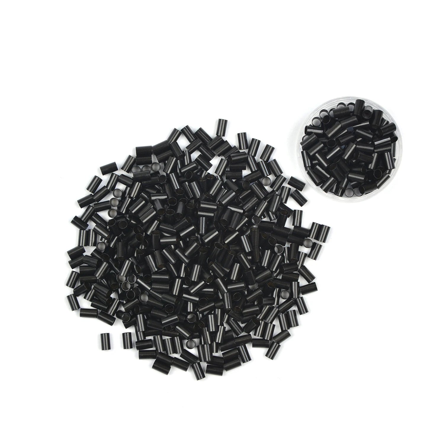 1000 Uds tubos de cobre Micro enlaces anillos para extensiones de cabello humano 3,5*3,1*6mm Micro cuentas de cobre