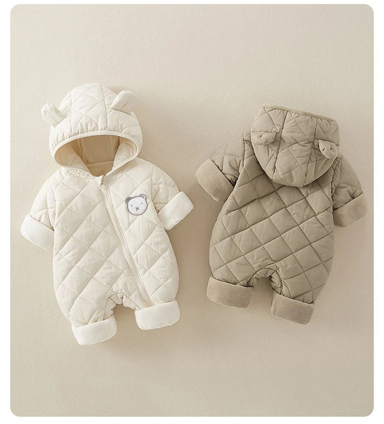 Ropa de invierno para recién nacido, ropa para niña, mono grueso para bebé, pelele cálido para bebé, Chaqueta de algodón, pelele, monos para niño, abrigo para niño pequeño