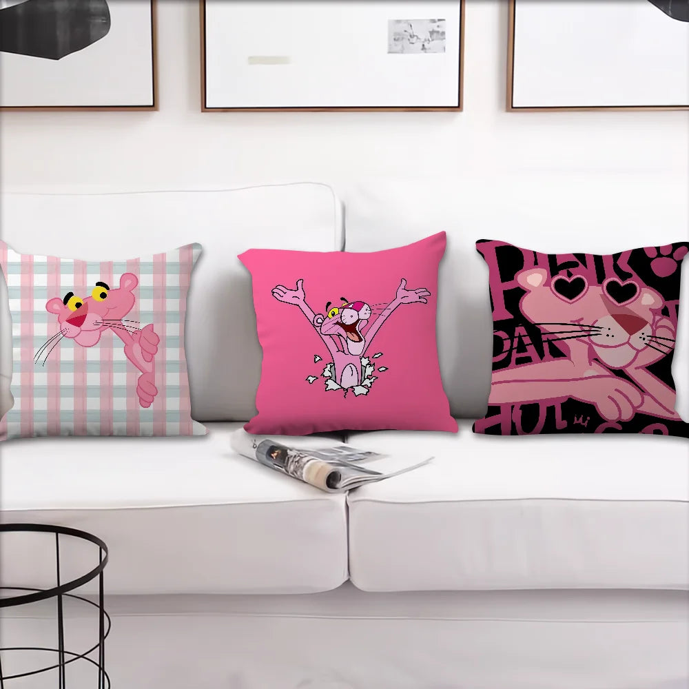Funda de cojín P-PINK, funda de almohada suave y cómoda para sofá, sala de estar, pantalones de dibujos animados, fundas protectoras para decoración del hogar y la Oficina