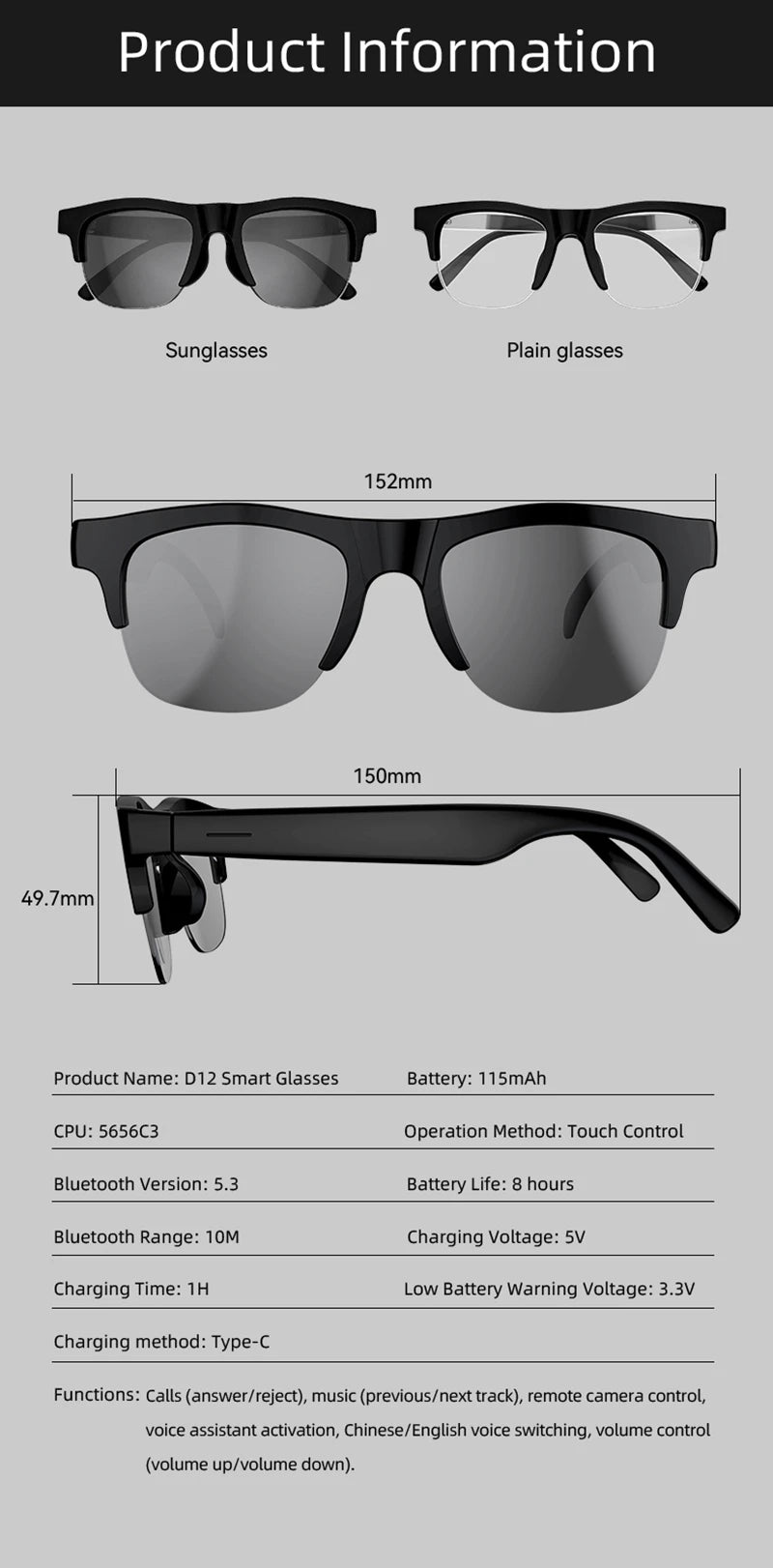 Lentes Inteligentes Lenovo 2026 con IA, Traducción IA, Llamadas Manos Libres HD, Registro de Chat IA, Reproducción de Música, Lentes de Sol Inteligentes 8K